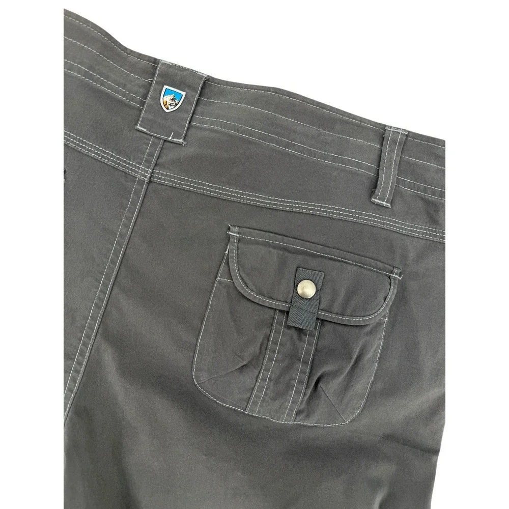 Kuhl Gray Cargo Shorts Women 14 Hiking Trail Outdoor Utility Stretch Bermuda 17S